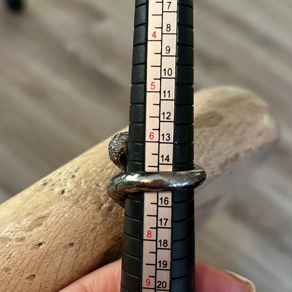 Diamond And Ruby Snake Head Ring - image 8